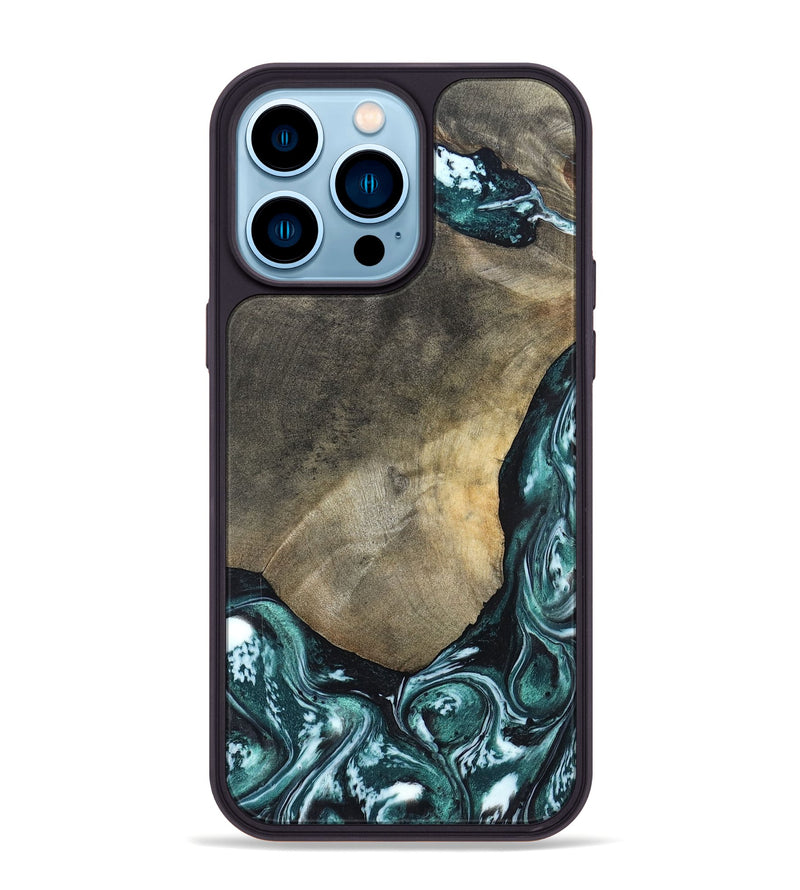 iPhone 14 Pro Max Wood Phone Case - Norah (Green, 820639)