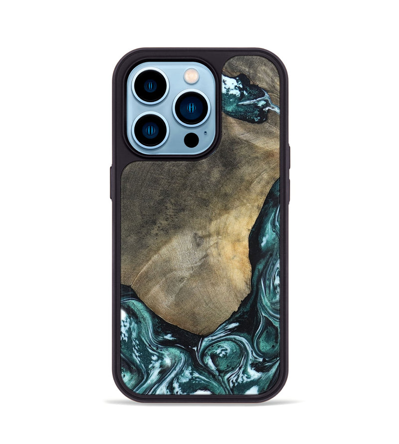 iPhone 14 Pro Wood Phone Case - Norah (Green, 820639)