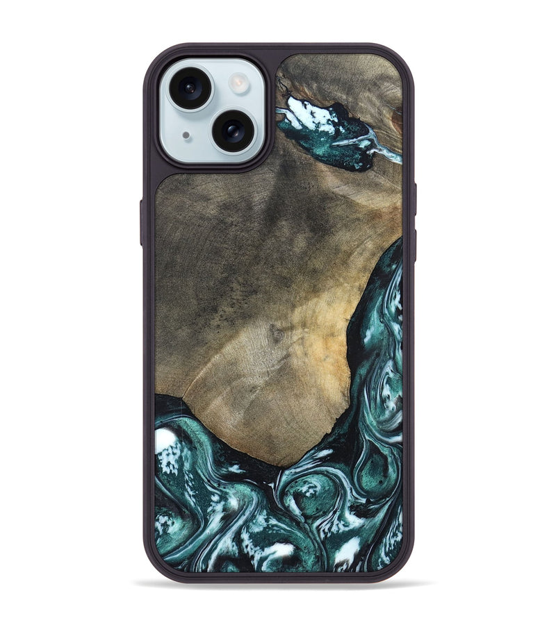 iPhone 15 Plus Wood Phone Case - Norah (Green, 820639)