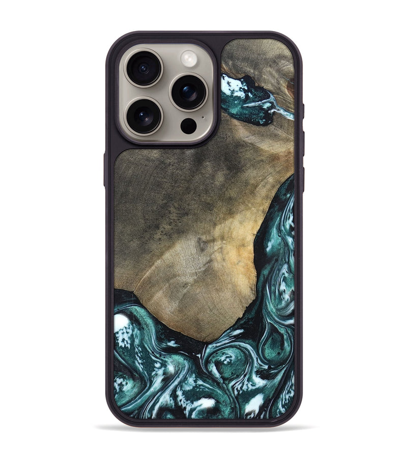 iPhone 15 Pro Max Wood Phone Case - Norah (Green, 820639)