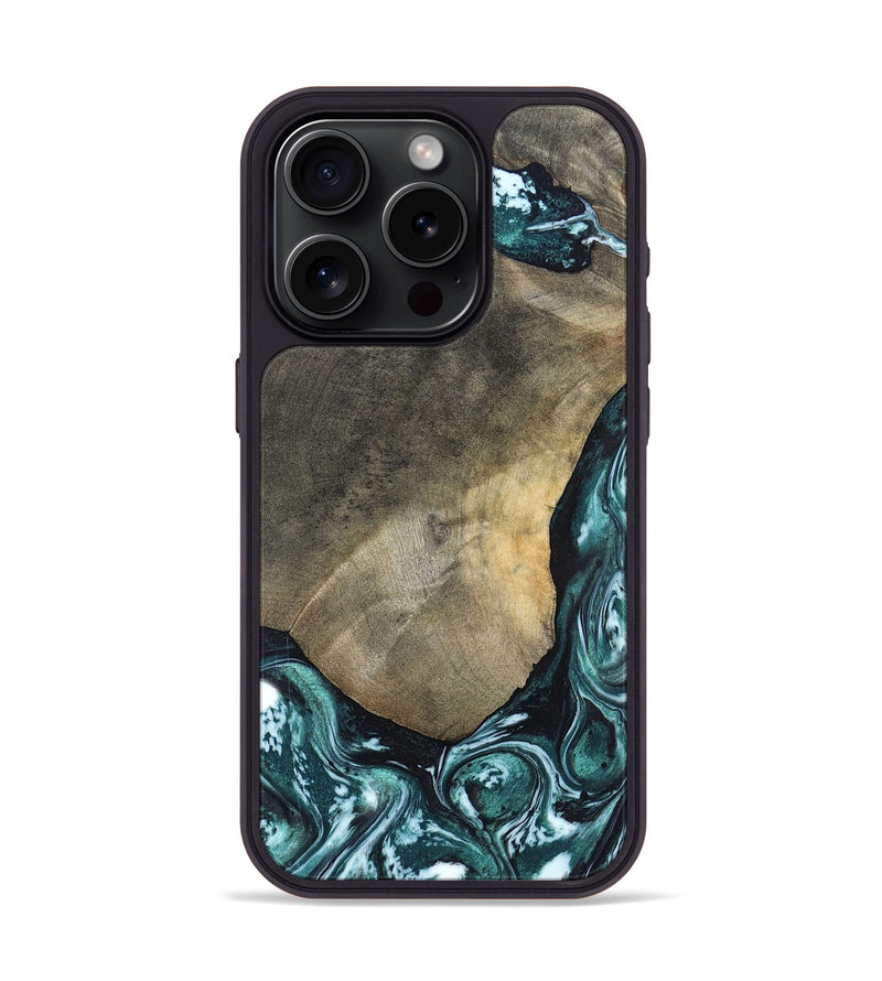 iPhone 15 Pro Wood Phone Case - Norah (Green, 820639)