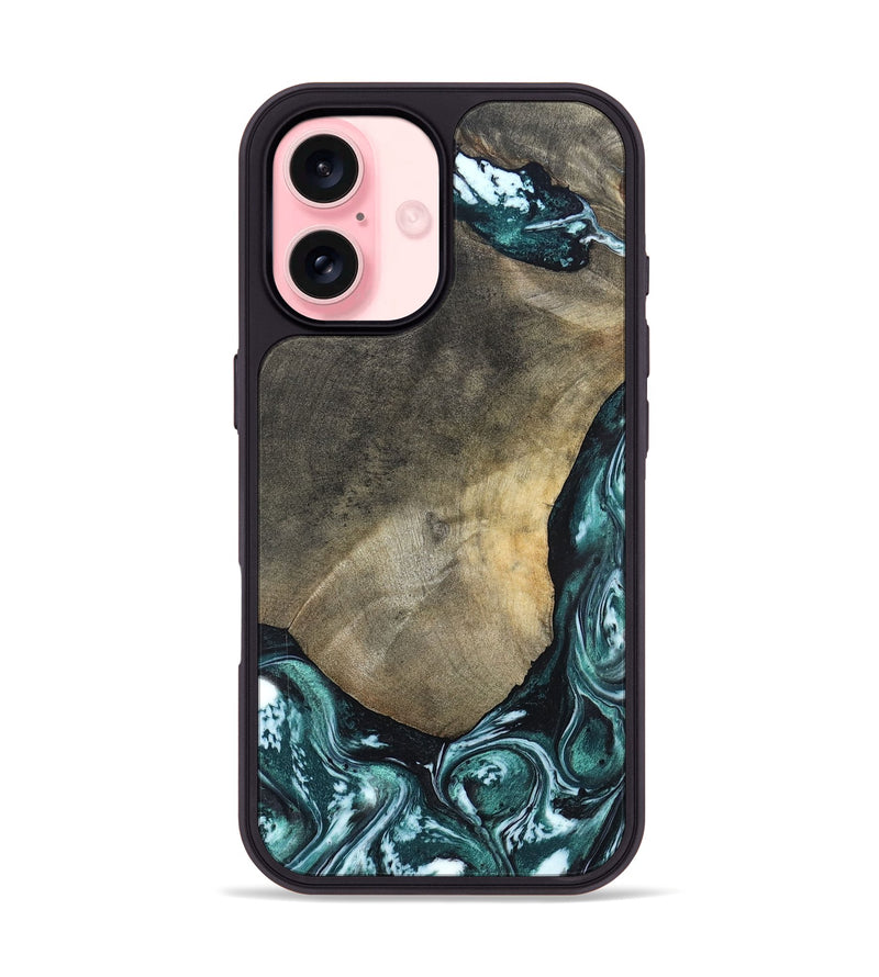 iPhone 16 Wood Phone Case - Norah (Green, 820639)