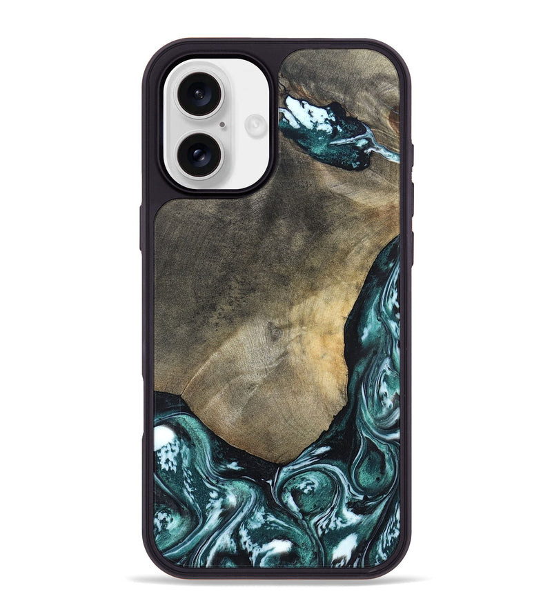 iPhone 16 Plus Wood Phone Case - Norah (Green, 820639)