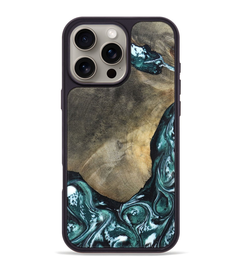 iPhone 16 Pro Max Wood Phone Case - Norah (Green, 820639)
