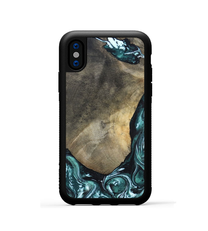 iPhone Xs Wood Phone Case - Norah (Green, 820639)
