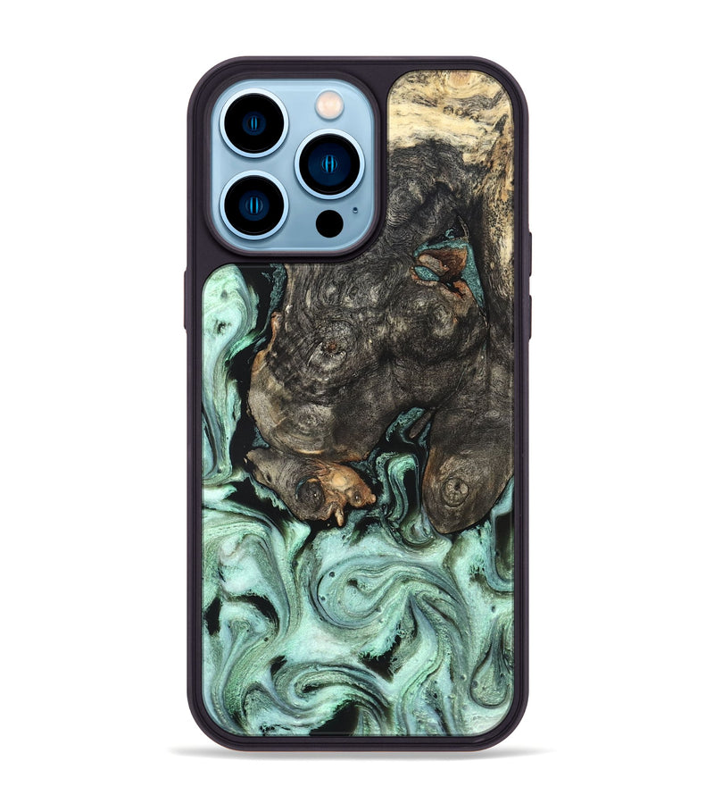 iPhone 14 Pro Max Wood Phone Case - Kallie (Green, 820642)