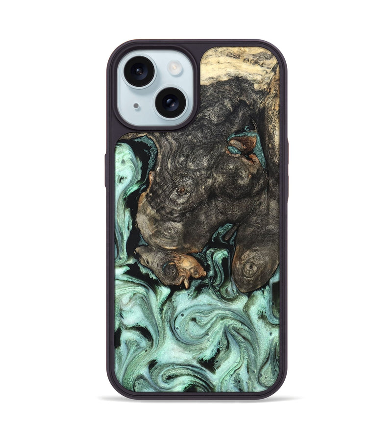 iPhone 15 Wood Phone Case - Kallie (Green, 820642)