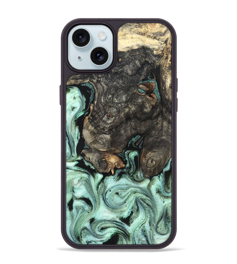 iPhone 15 Plus Wood Phone Case - Kallie (Green, 820642)