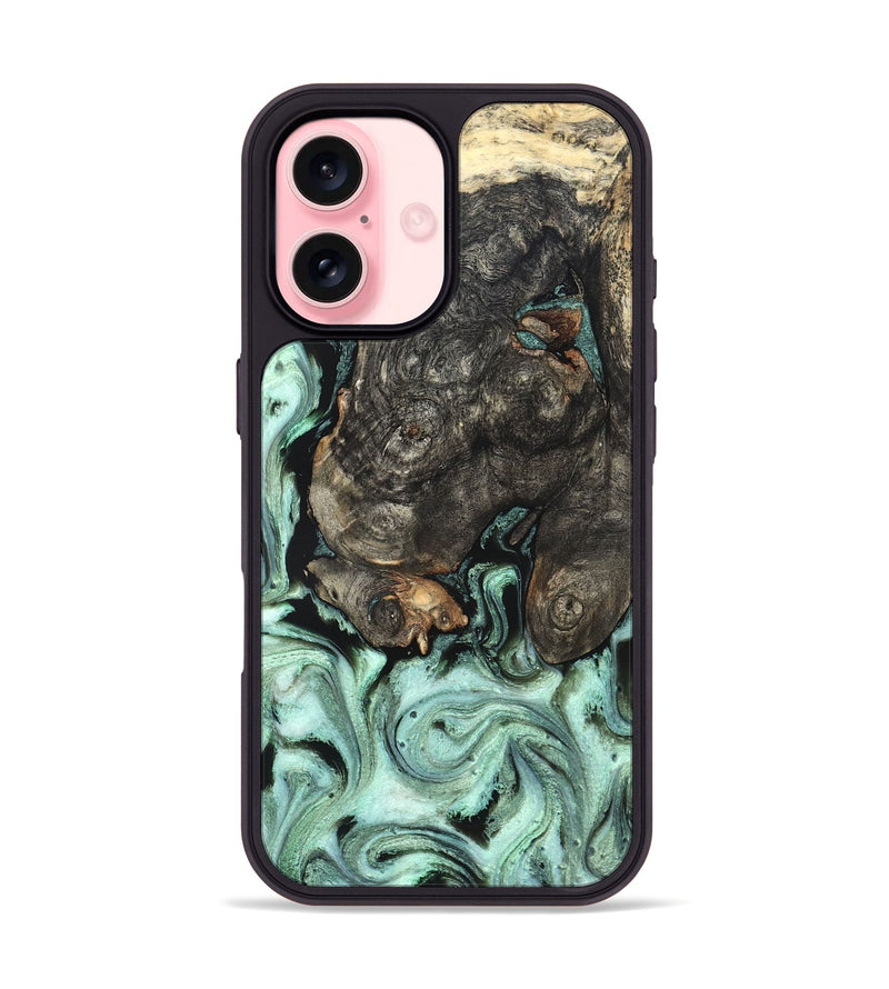 iPhone 16 Wood Phone Case - Kallie (Green, 820642)