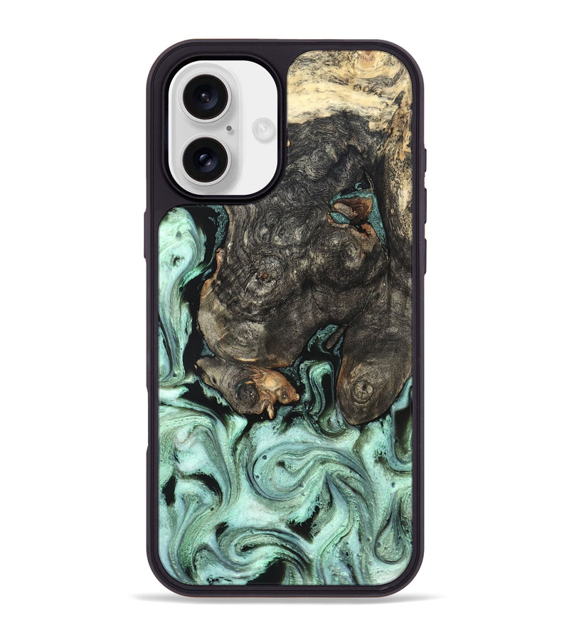 iPhone 16 Plus Wood Phone Case - Kallie (Green, 820642)