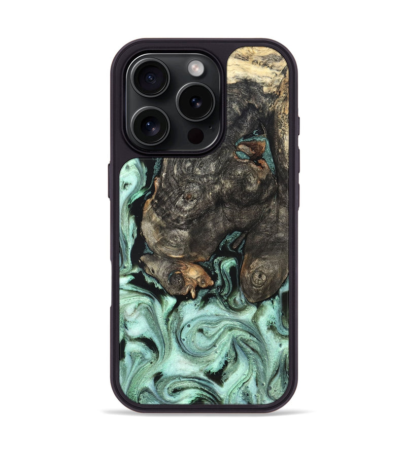 iPhone 16 Pro Wood Phone Case - Kallie (Green, 820642)
