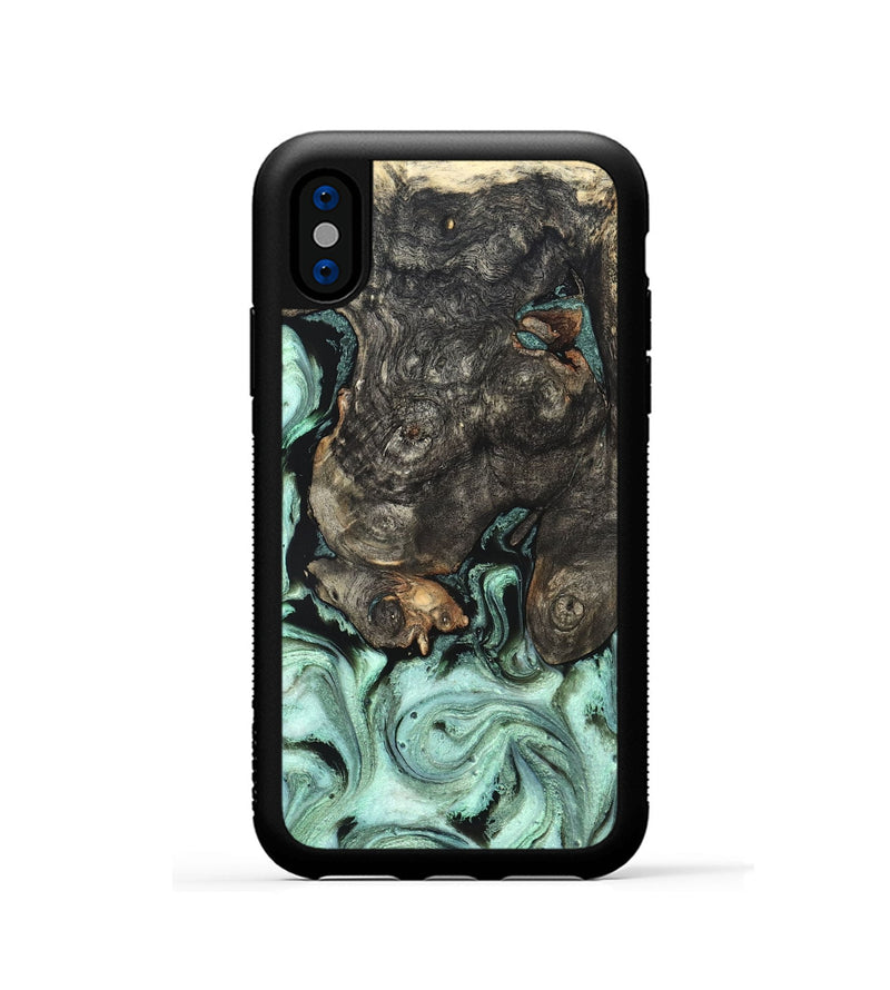iPhone Xs Wood Phone Case - Kallie (Green, 820642)