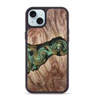 iPhone 15 Plus Wood Phone Case - Emely (Green, 820645)