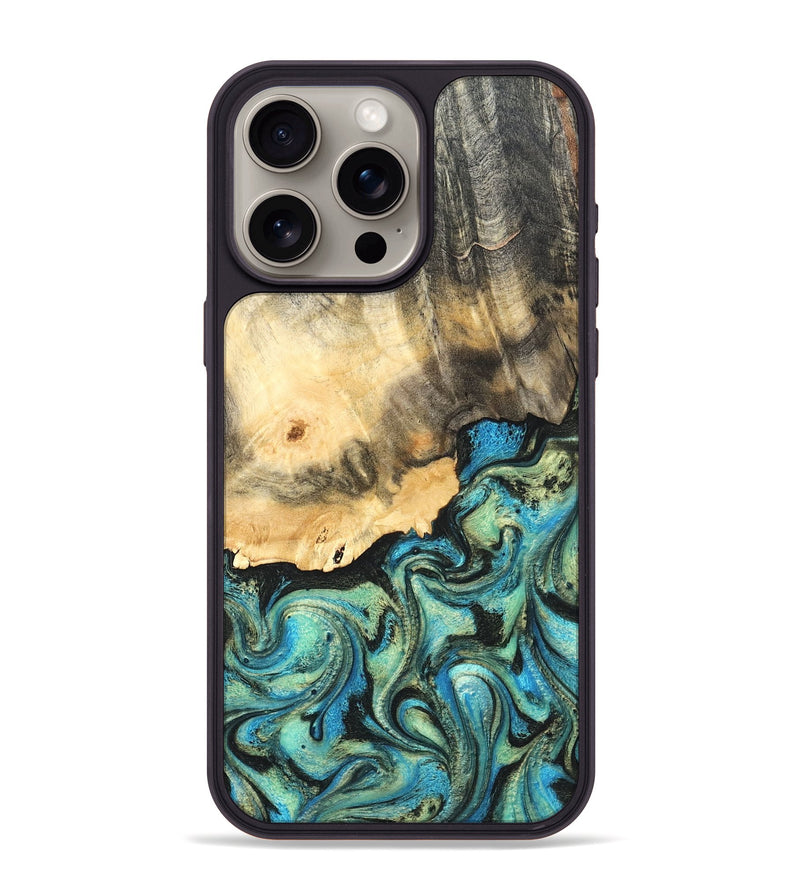 iPhone 15 Pro Max Wood Phone Case - Earl (Green, 820647)
