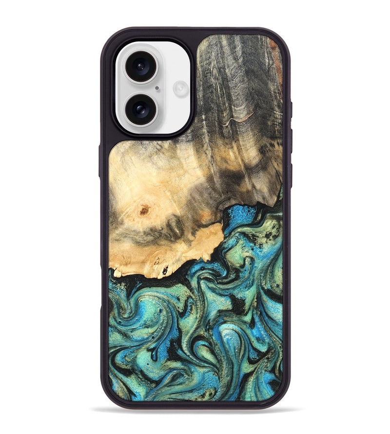 iPhone 16 Plus Wood Phone Case - Earl (Green, 820647)