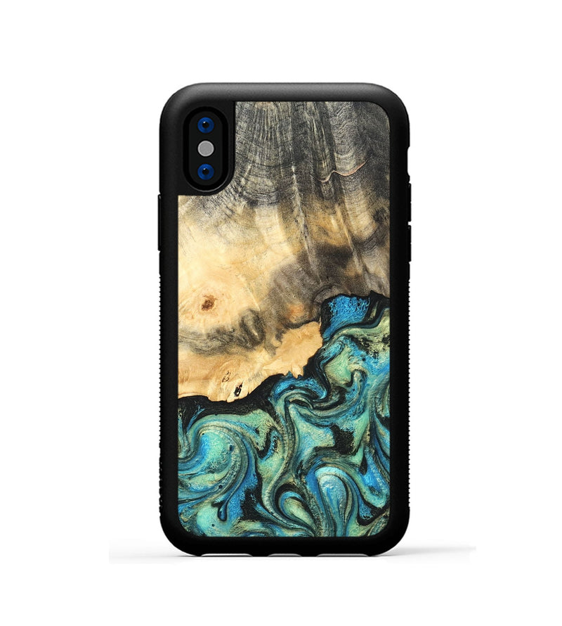 iPhone Xs Wood Phone Case - Earl (Green, 820647)