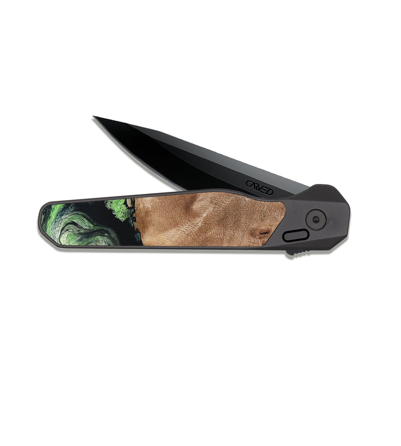 EDC Dark Slate Wood Pocket Knife - Olin (Green, 820649)