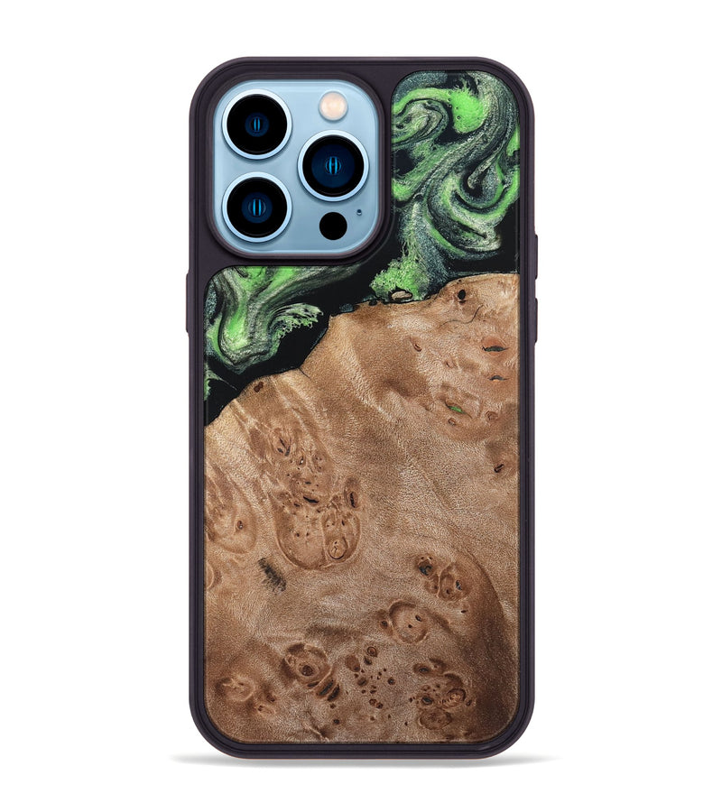 iPhone 14 Pro Max Wood Phone Case - Olin (Green, 820649)