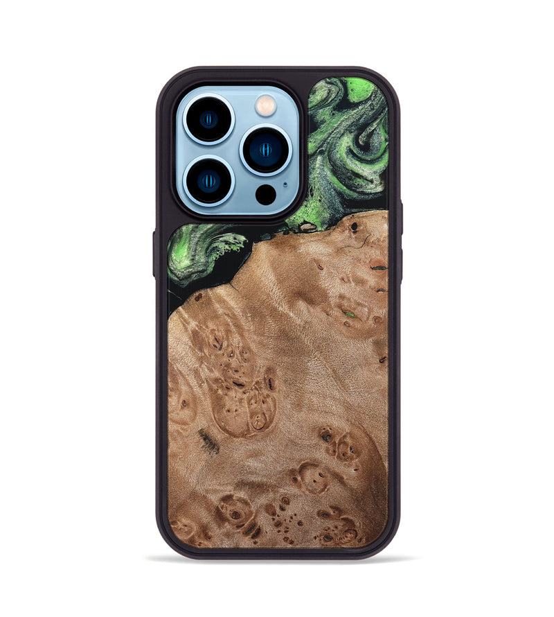 iPhone 14 Pro Wood Phone Case - Olin (Green, 820649)