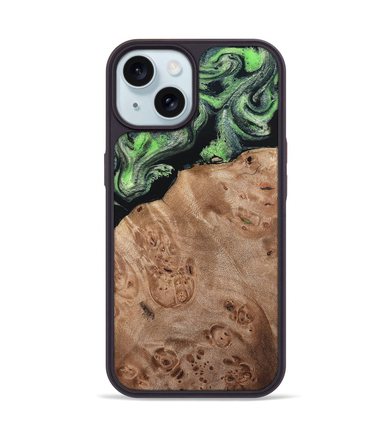 iPhone 15 Wood Phone Case - Olin (Green, 820649)