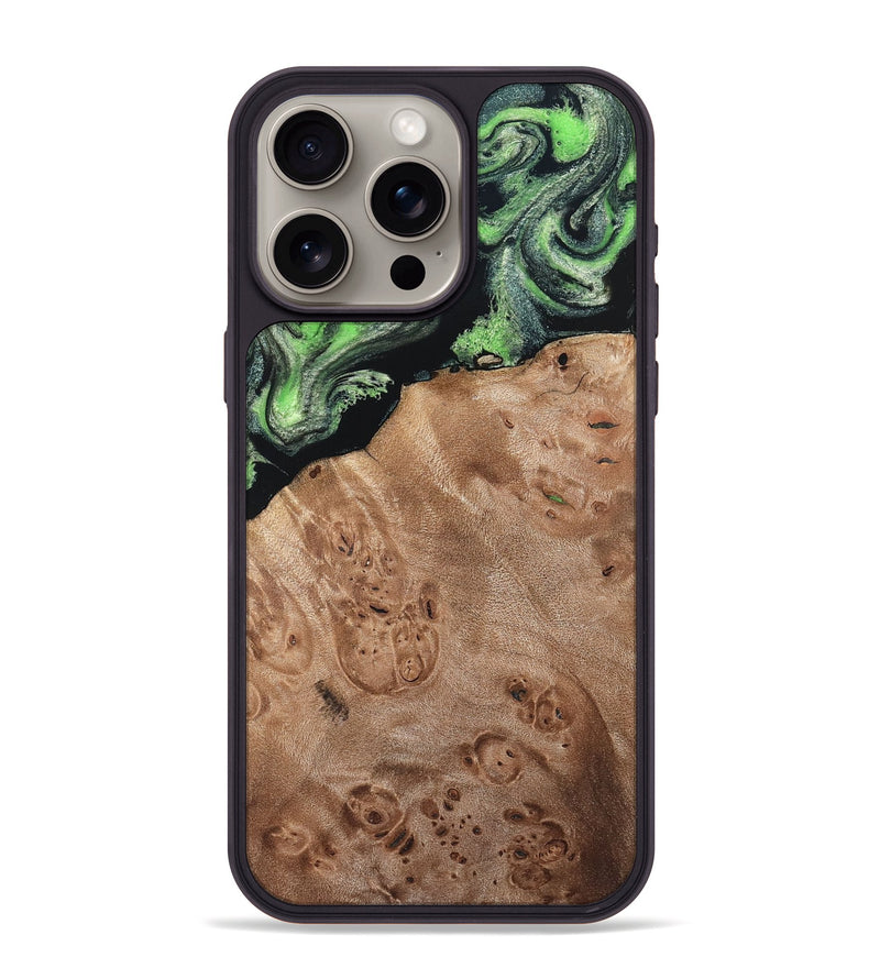 iPhone 15 Pro Max Wood Phone Case - Olin (Green, 820649)