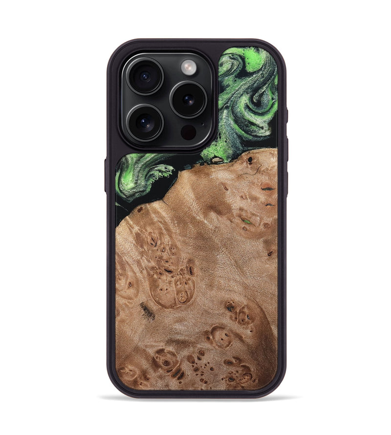 iPhone 15 Pro Wood Phone Case - Olin (Green, 820649)