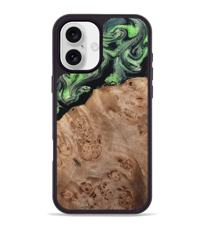 iPhone 16 Plus Wood Phone Case - Olin (Green, 820649)