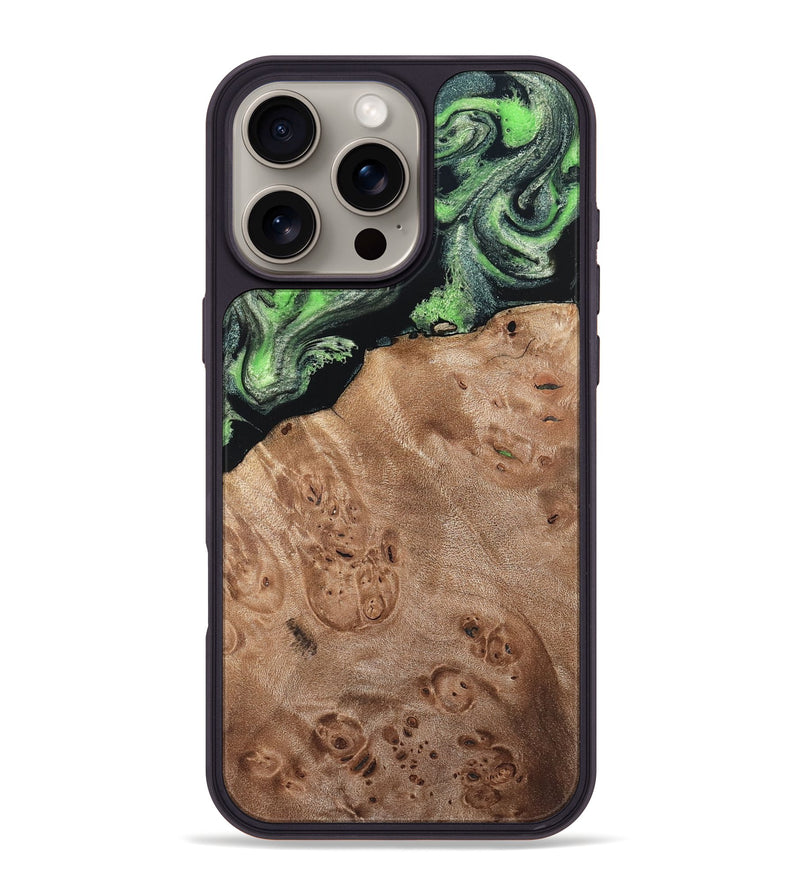 iPhone 16 Pro Max Wood Phone Case - Olin (Green, 820649)