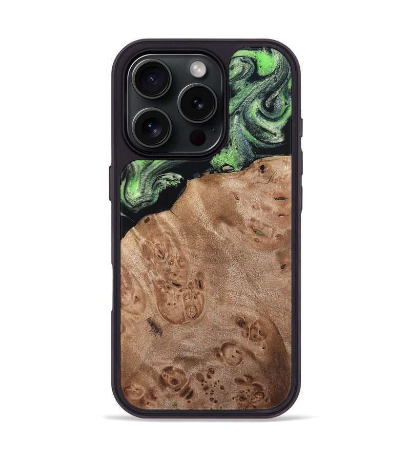iPhone 16 Pro Wood Phone Case - Olin (Green, 820649)
