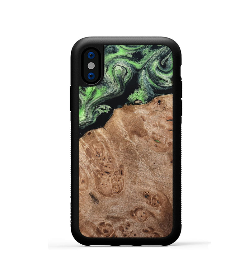 iPhone Xs Wood Phone Case - Olin (Green, 820649)