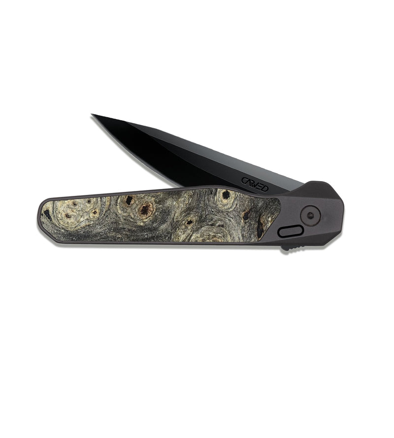 EDC Dark Slate Wood Pocket Knife - Oral (Wood Burl, 820652)