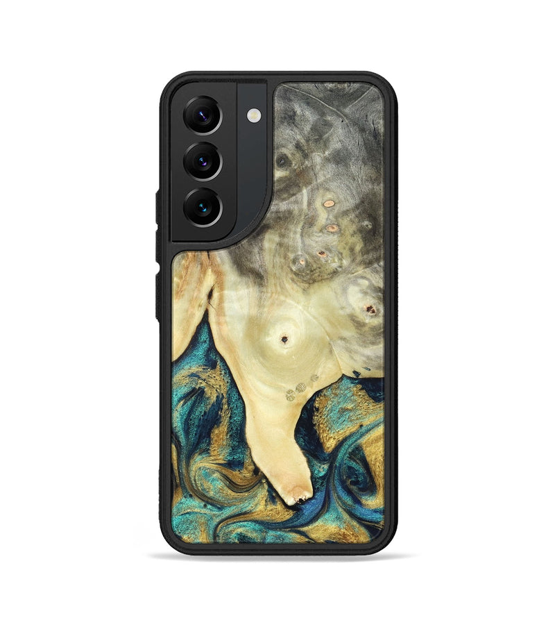 Galaxy S22 Wood Phone Case - Tawnya (Teal & Gold, 820653)