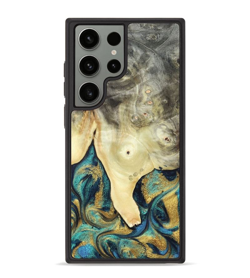 Galaxy S23 Ultra Wood Phone Case - Tawnya (Teal & Gold, 820653)