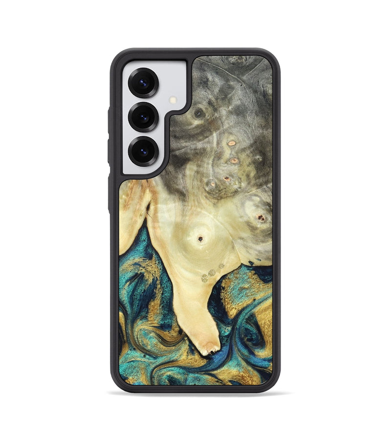 Galaxy S25 Wood Phone Case - Tawnya (Teal & Gold, 820653)