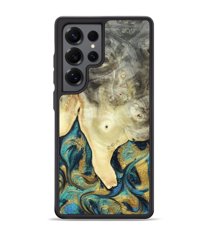 Galaxy S25 Ultra Wood Phone Case - Tawnya (Teal & Gold, 820653)