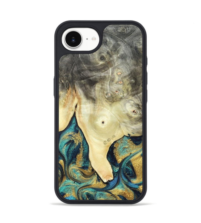 iPhone 16e Wood Phone Case - Tawnya (Teal & Gold, 820653)