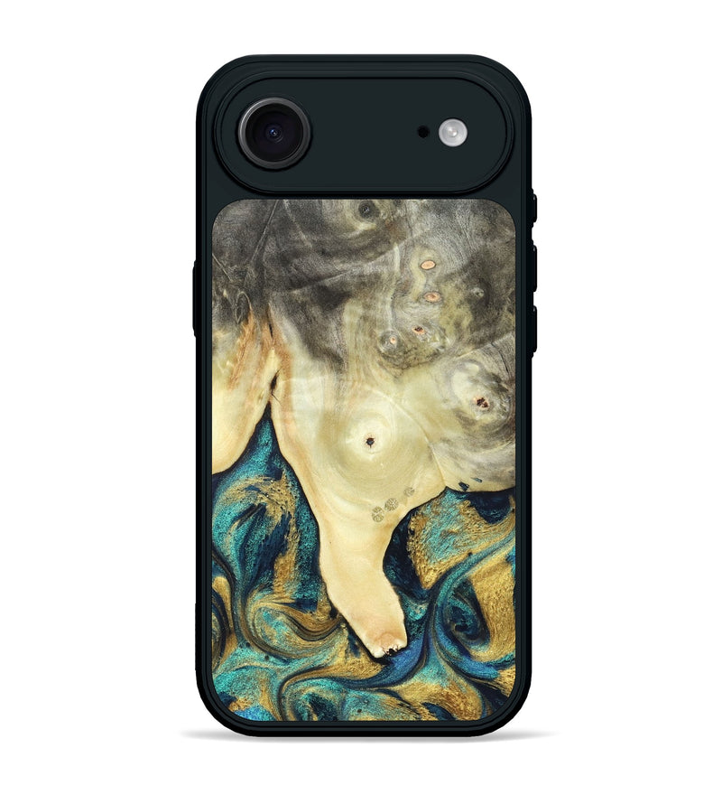 iPhone 17 Air Wood Phone Case - Tawnya (Teal & Gold, 820653)