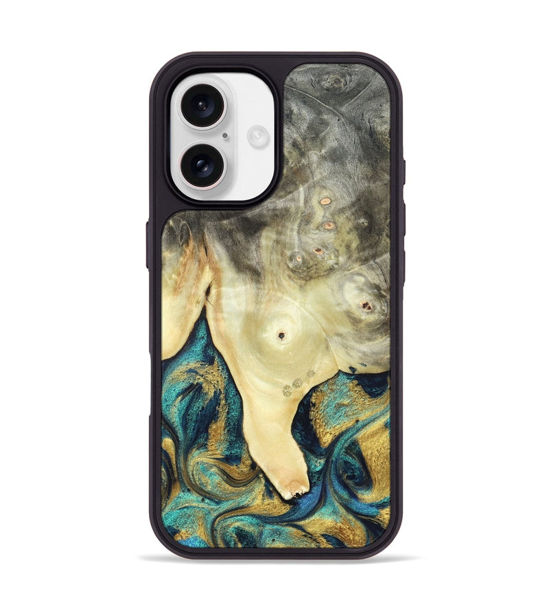 iPhone 17 Wood Phone Case - Tawnya (Teal & Gold, 820653)