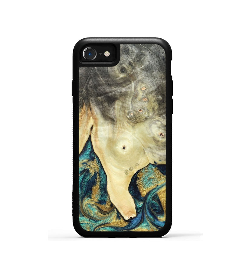 iPhone SE Wood Phone Case - Tawnya (Teal & Gold, 820653)