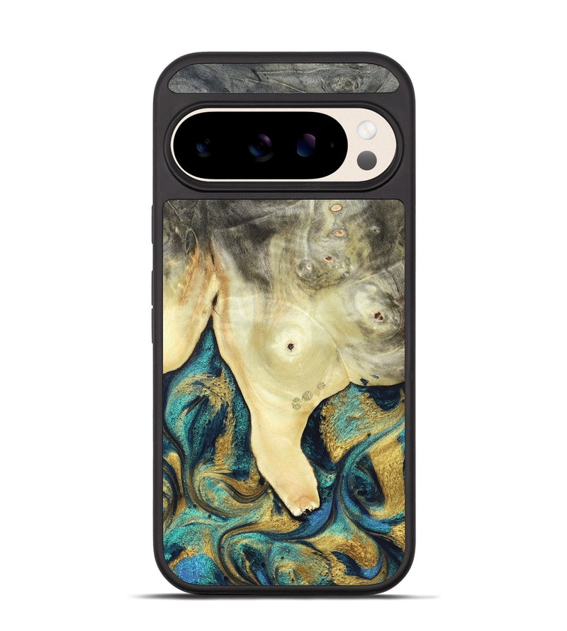Pixel 10 Wood Phone Case - Tawnya (Teal & Gold, 820653)