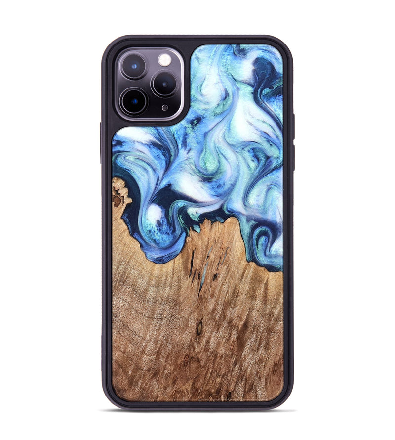 iPhone 11 Pro Max Wood Phone Case - Jonna (Blue, 820665)