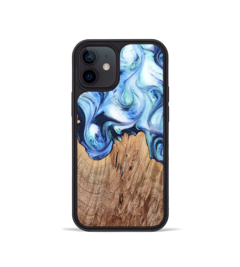 iPhone 12 mini Wood Phone Case - Jonna (Blue, 820665)