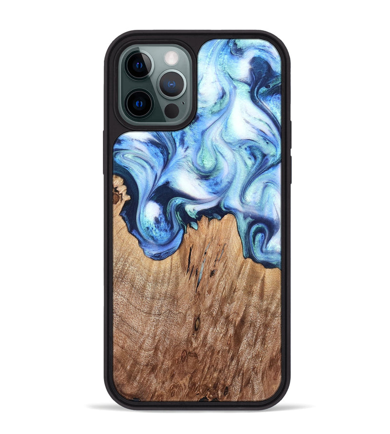 iPhone 12 Pro Max Wood Phone Case - Jonna (Blue, 820665)