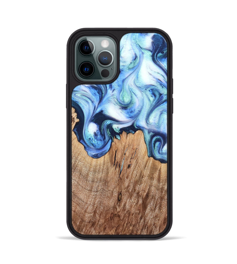 iPhone 12 Pro Wood Phone Case - Jonna (Blue, 820665)