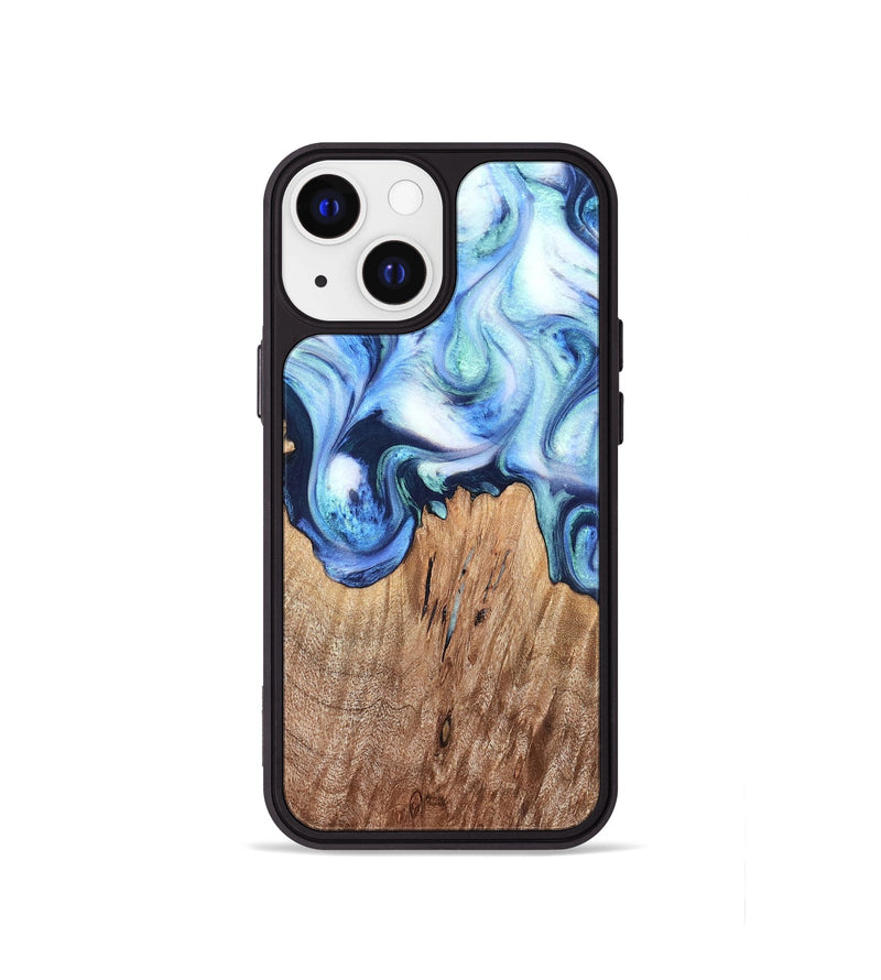 iPhone 13 mini Wood Phone Case - Jonna (Blue, 820665)
