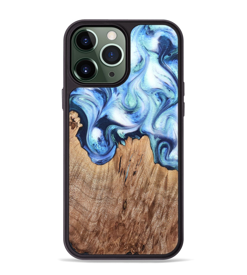 iPhone 13 Pro Max Wood Phone Case - Jonna (Blue, 820665)