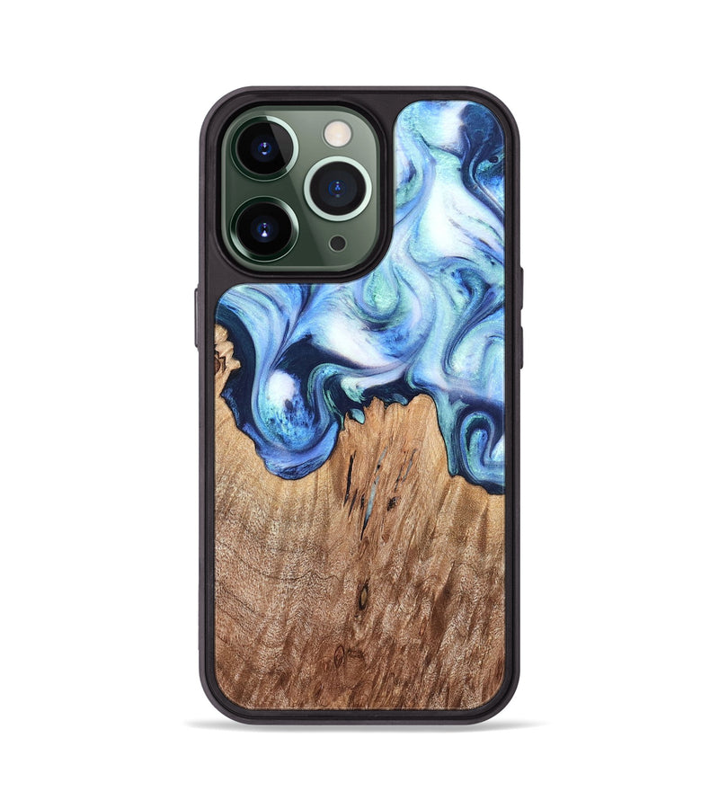 iPhone 13 Pro Wood Phone Case - Jonna (Blue, 820665)