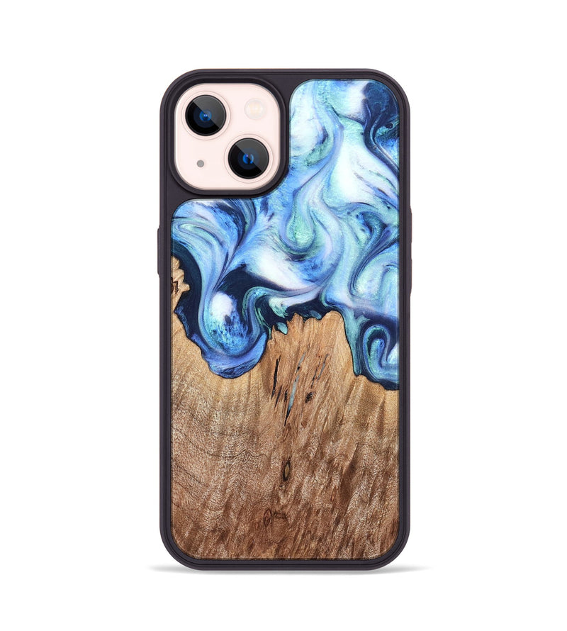 iPhone 14 Wood Phone Case - Jonna (Blue, 820665)