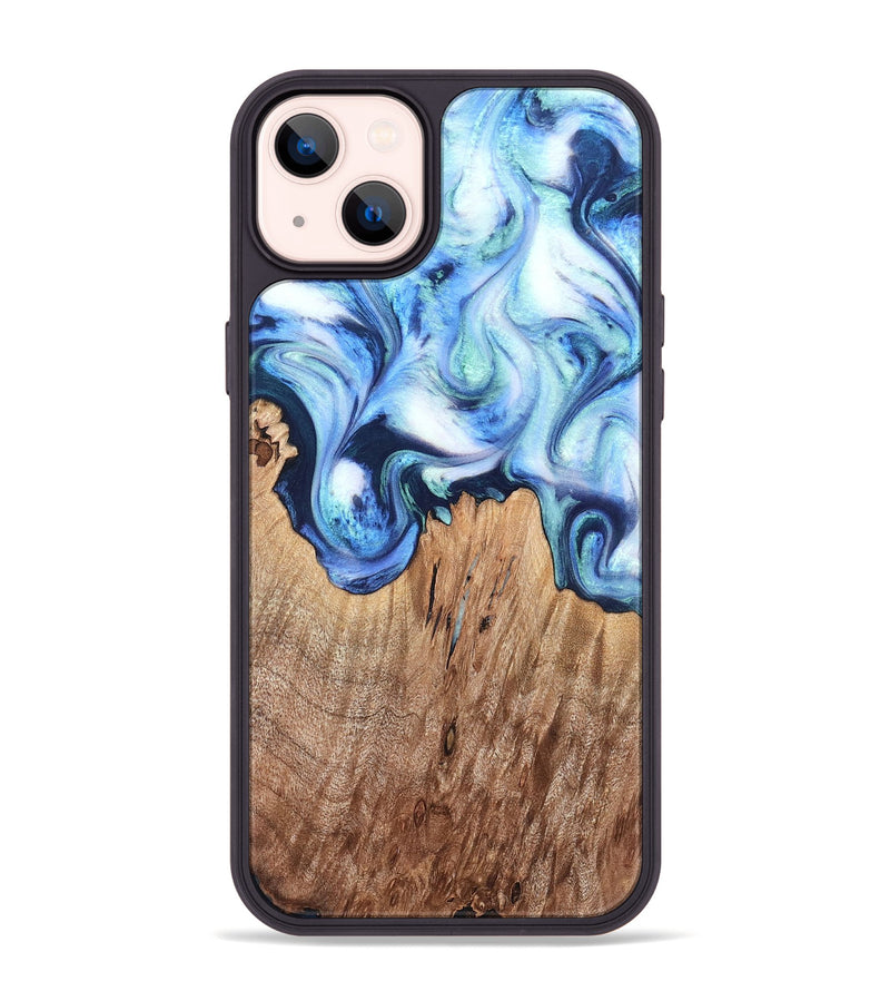 iPhone 14 Plus Wood Phone Case - Jonna (Blue, 820665)