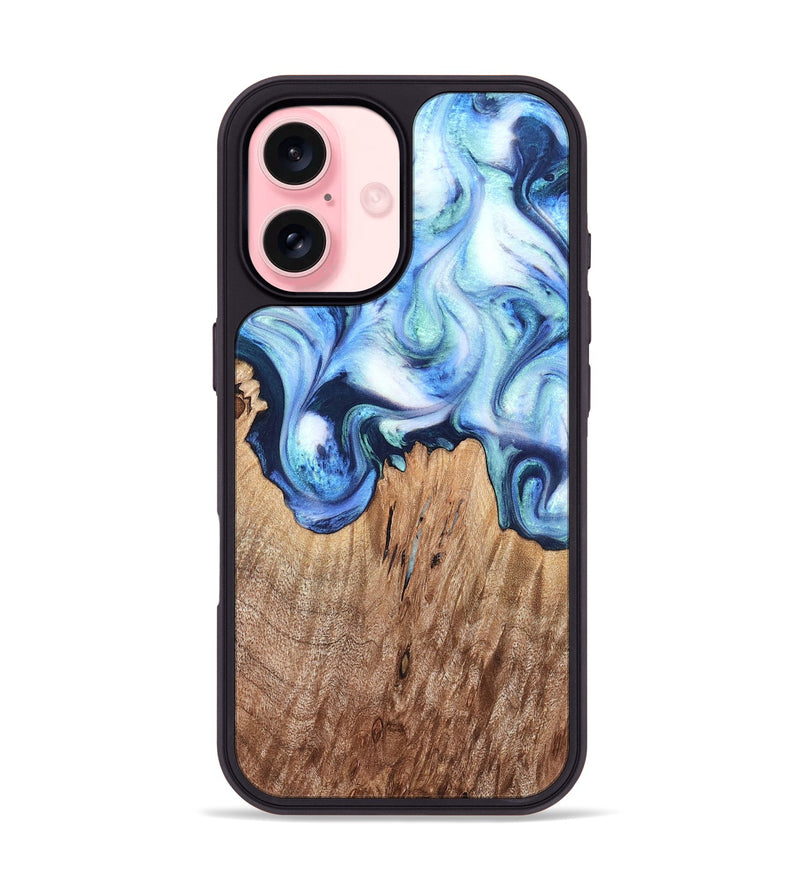 iPhone 16 Wood Phone Case - Jonna (Blue, 820665)